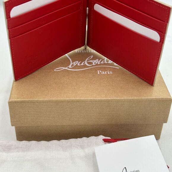 Men's Christian Louboutin calf leather wallet made in Italy NWT - Picture 8 of 9
